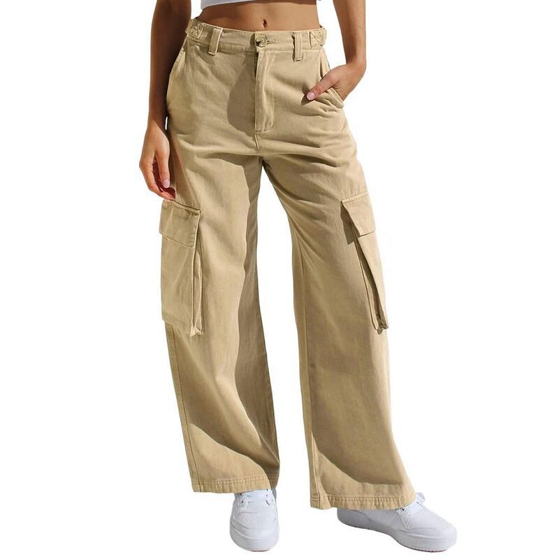 ジョイジョイ レディース ボトムス カジュアルパンツ ワイドレッグ ハイウエスト デニム JoyJoy Cargo Denim Pants for Women High Waist Wide Leg 13,244円