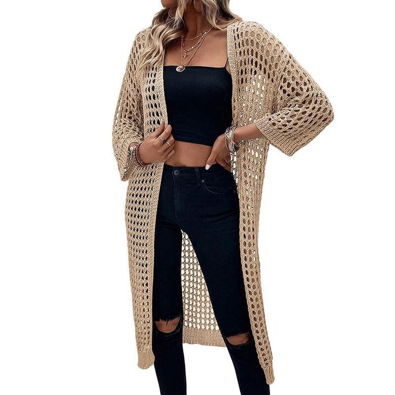 ジョイジョイ レディース アウター ニット・セーター カーディガン JoyJoy Womens Fashion HollowOut Knit Cardigan Loose Long Sleeve Ca