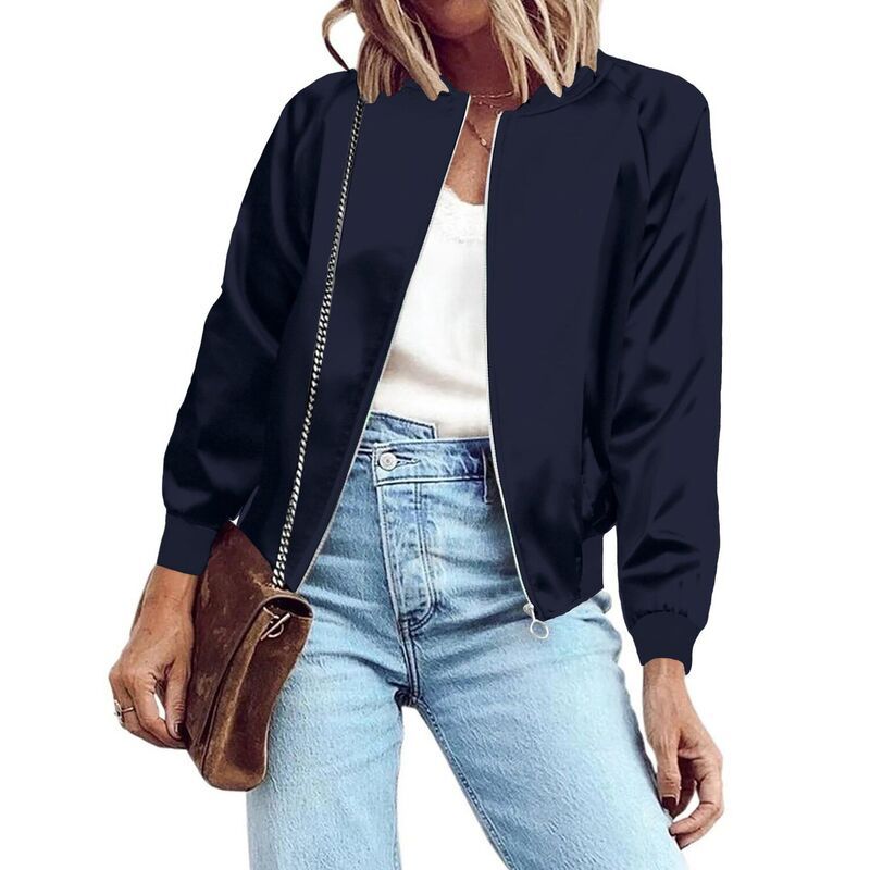ジーグー レディース アウター ジャケット・ブルゾン コート Zeagoo Womens Classic Solid Striped Biker Jacket Zip Up Fashion Bombe