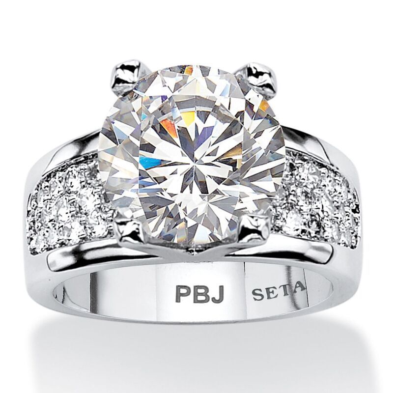 パームビーチジュエリー レディース アクセサリー リング PalmBeach Jewelry 696 TCW Round Cubic Zirconia Engagement Ring Silver シ