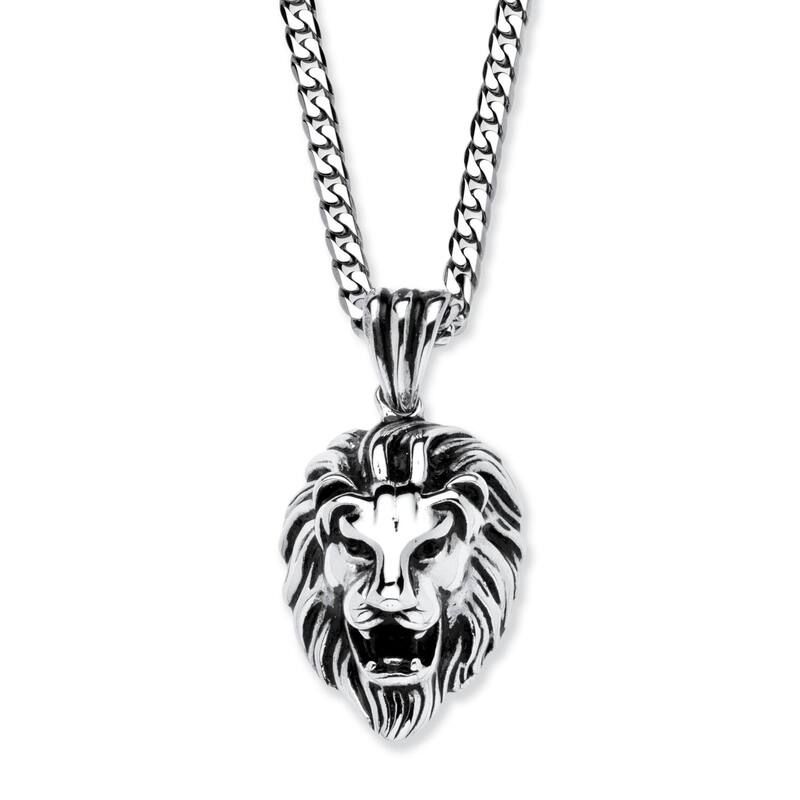 パームビーチジュエリー レディース アクセサリー ネックレス・チョーカー・ペンダントトップ Tシャツ PalmBeach Jewelry Lions Head Pendant and 24 Chain
