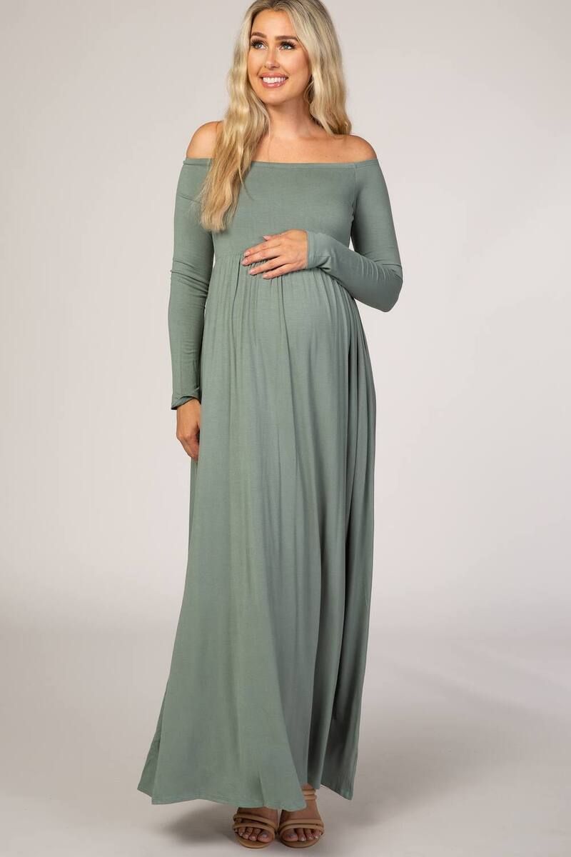 ピンクブラッシュ レディース アウター ジャケット・ブルゾン マキシワンピース マタニティ マキシ PinkBlush Maternity Off Shoulder Long Sleeve Maxi