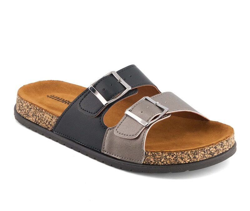 アンドレア レディース シューズ サンダル Andrea Womens Double Strap Footbed Sandals 89884 Black ブラック