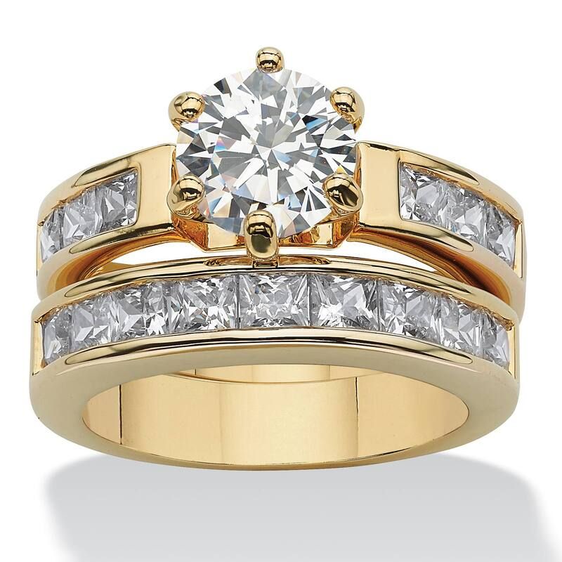 パームビーチジュエリー レディース アクセサリー リング PalmBeach Jewelry 440 TCW Cubic Zirconia ChannelSet 2Piece Bridal Set G