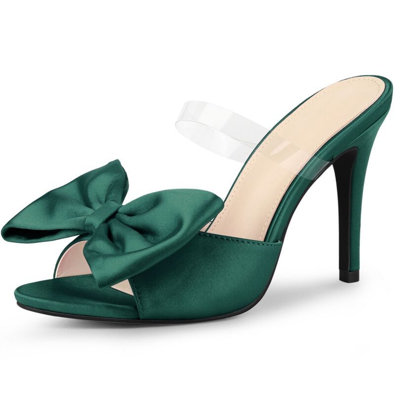 アレグラ ケー レディース シューズ パンプス サンダル ヒール ALLEGRA K Womens Bow Sandal Stiletto Heels Mules Heel Sandals Dark