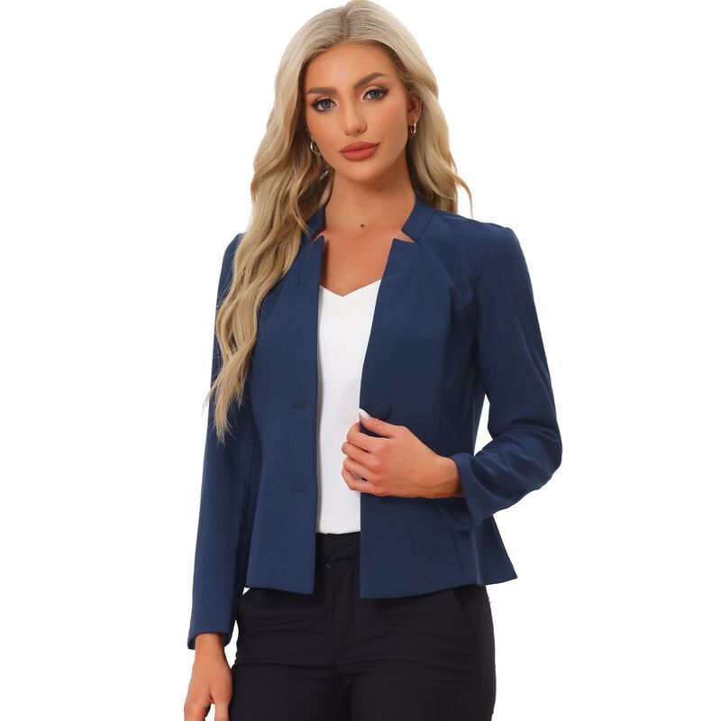 アレグラ ケー レディース アウター ジャケット・ブルゾン ブレザー ALLEGRA K Notched Collar Blazer for Womens Long Sleeve Two Button