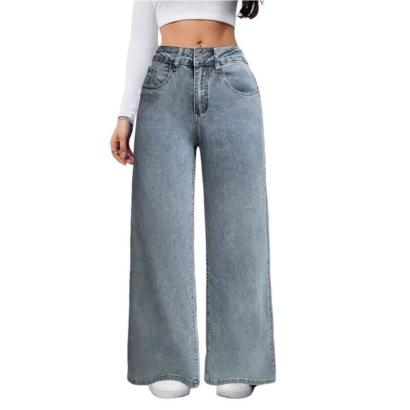 クリアフラワー レディース ボトムス デニムパンツ ワイドレッグ ジーンズ ClearFlower Women Pink Bow Embroidery Wide Leg Jeans Baggy Den