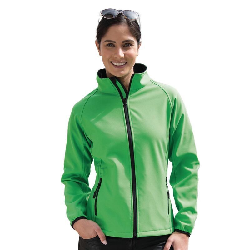 リザルト レディース アウター ジャケット・ブルゾン プリント Result Mens Core Printable Softshell Jacket Vivid Green グリーン
