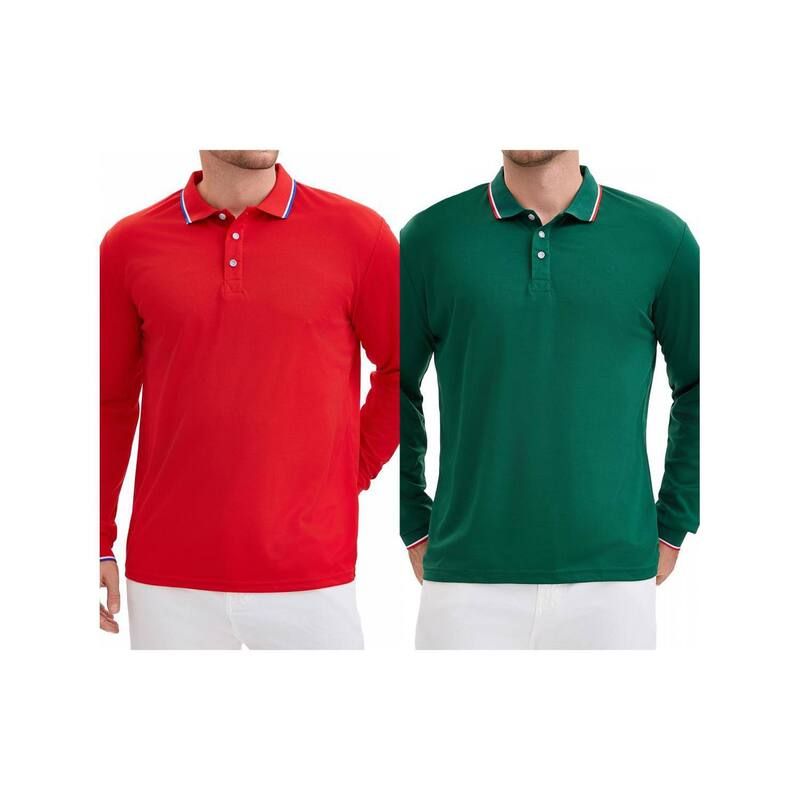 インスパイア シック レディース トップス Tシャツ レギュラーフィット ポロシャツ INSPIRE CHIC 2 Packs Mens Classic Regular Fit Solid Color