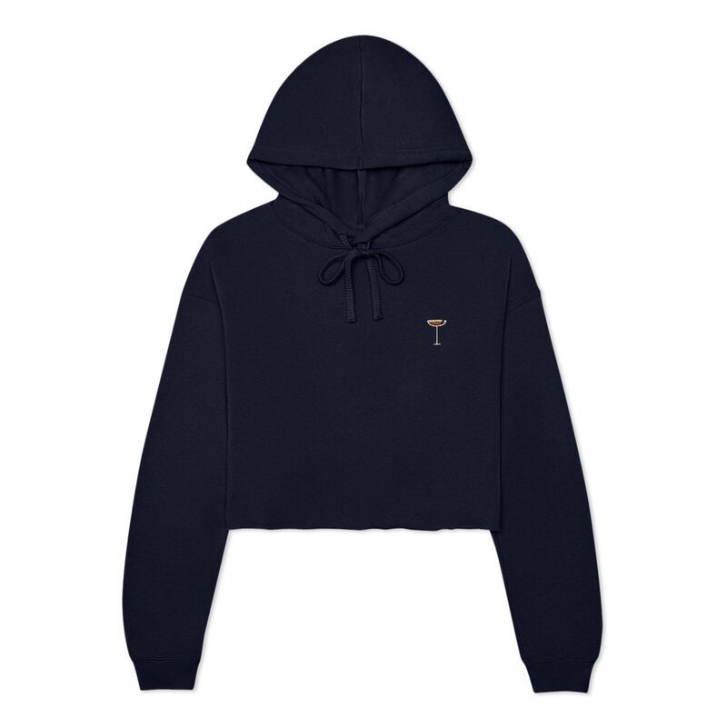 ダリックス レディース トップス Tシャツ クロップド パーカー Dalix Coffee Martini Cropped Hoodie Navy Blue ネイビー