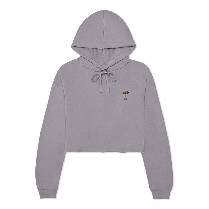 ダリックス レディース トップス Tシャツ クロップド パーカー Dalix Coffee Martini Cropped Hoodie Storm Gray グレー