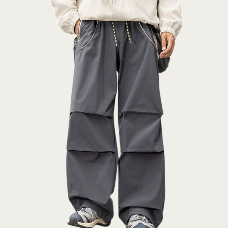 アンナカシ レディース ボトムス カジュアルパンツ ワイドレッグ カーゴパンツ ドローコードウエスト AnnaKaci Mens Wide Leg Cargo Pants with Oversized