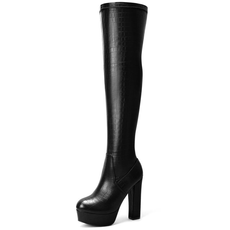 ブリスフルステップ レディース シューズ ブーツ・レインブーツ プラットフォームブーツ プラットフォーム ヒール BLISSFUL STEP Stone Pattern Platform Boots