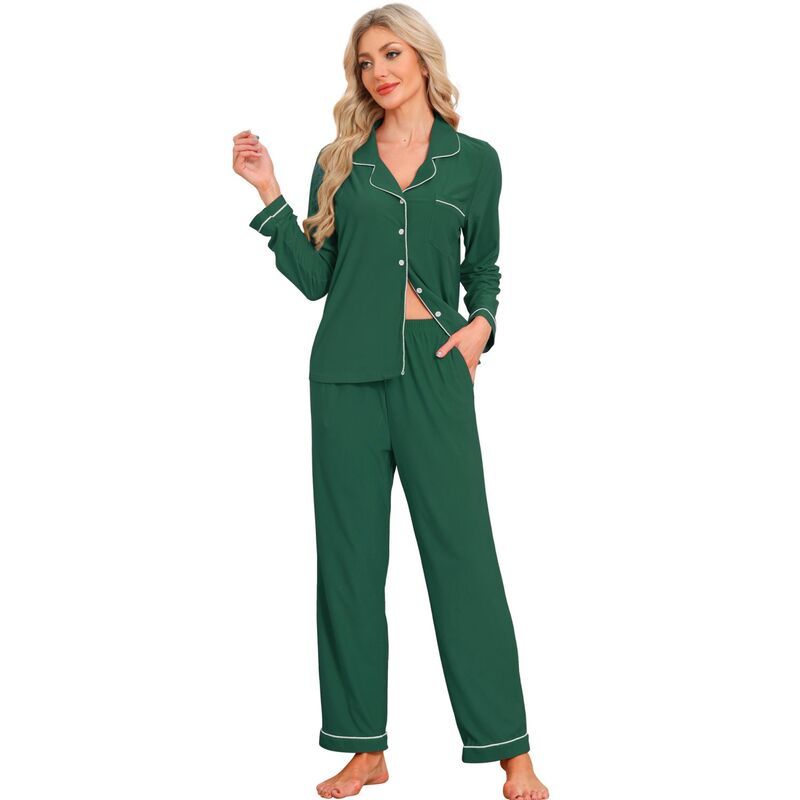 インスパイア シック レディース アンダーウェア ナイトウェア ボタンダウン パンツ ダウン INSPIRE CHIC Womens Matching Button Down Long Sleeve