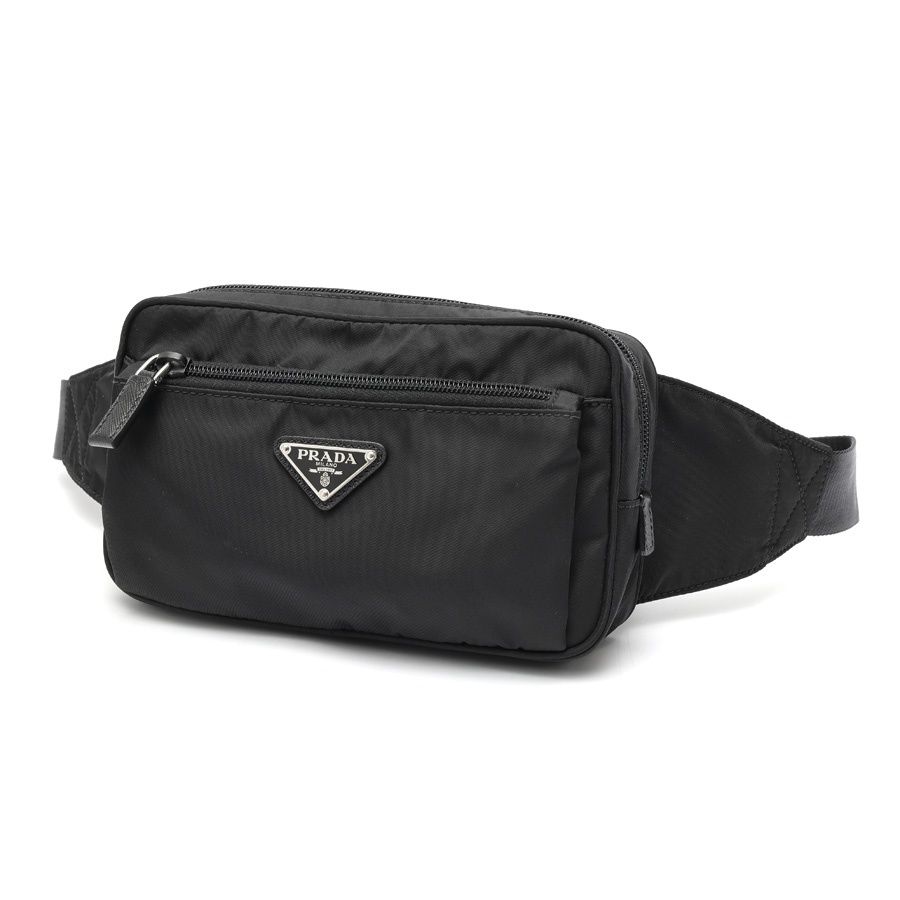 プラダ / PRADA Re-Nylon × サフィアーノレザー ベルトバッグ 2VL977