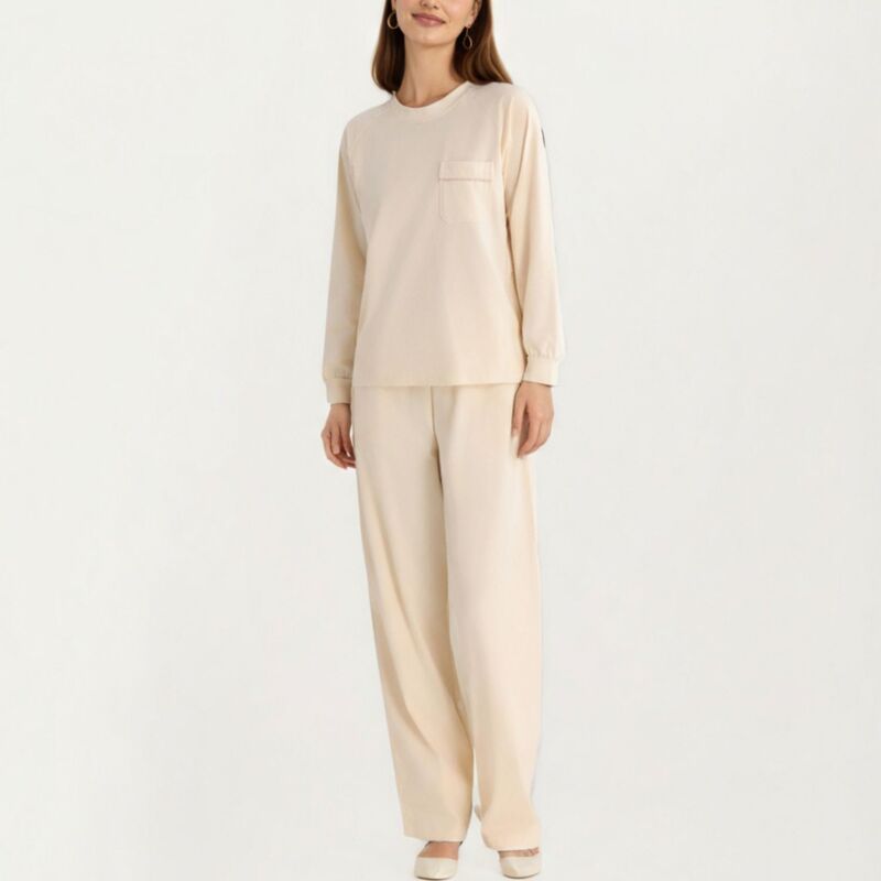アンナカシ レディース アンダーウェア ナイトウェア リラックスフィット パンツ AnnaKaci Womens 2Piece Set Long Sleeve Top with Front Pocke