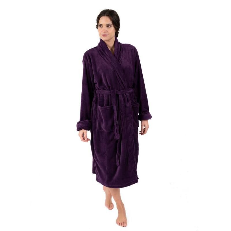 レベレット レディース アンダーウェア ナイトウェア フリース Leveret Womens Fleece Robe Purple パープル