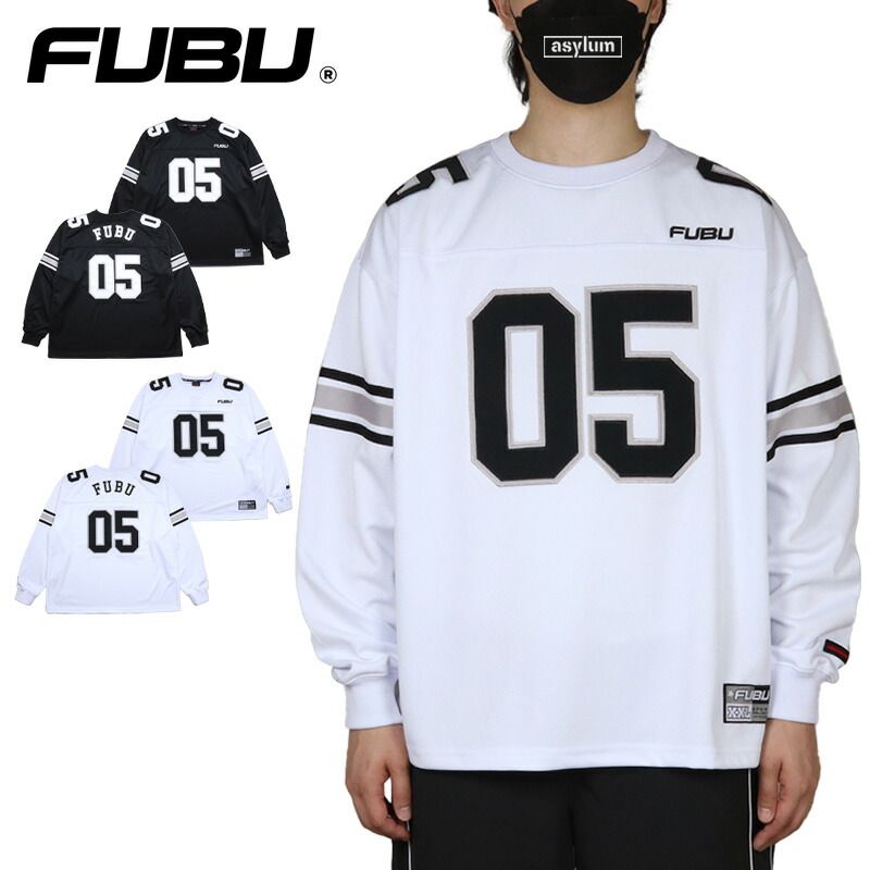FUBU ロンT フブ Tシャツ 長袖Tシャツ ロングスリーブTEE メンズ レディース ブランド 大きいサイズ おしゃれ おすすめ 人気 黒 ストリート系 黒 白 fubu25aw001 ブラック ホワイト M L XL XXL