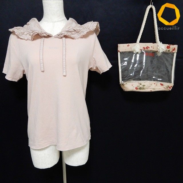 #snc Pink House PINKHOUSE Cut & Sewn Bag Set Pink Multi Strawberry Pattern Frill Women [1010374]