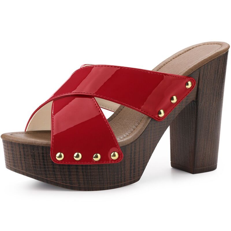 ブリスフルステップ レディース シューズ サンダル プラットフォーム ヒール BLISSFUL STEPlatform Crisscrosstrap Chunky Heels Black Sandal