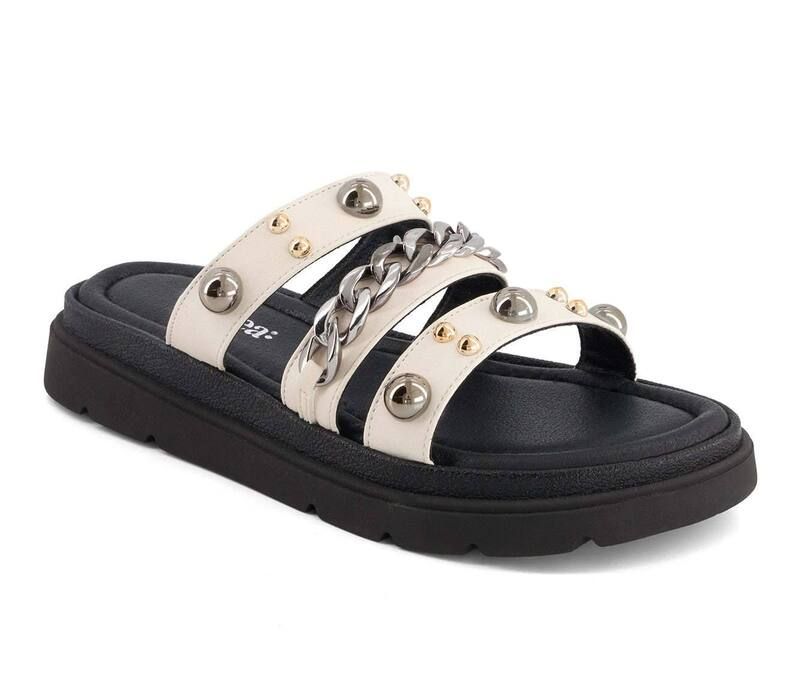 アンドレア レディース シューズ サンダル Andrea Womens Triple Strap Chain Sandals 90841 Ivory アイボリー