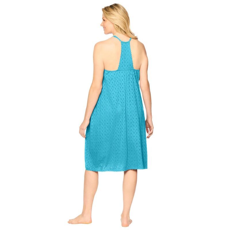 ドリームスアンドコー レディース アンダーウェア ナイトウェア プラスサイズ Dreams Co Plusize Breezy Eyelet Short Nightgown Caribbean Blu