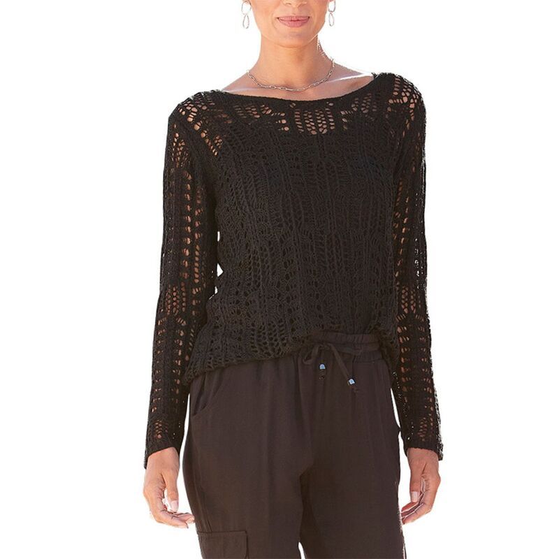 ラスカーナ レディース アウター ニット・セーター Lascana Womens Open Knit Sweater Black ブラック