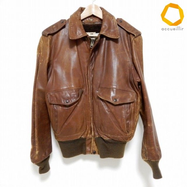 #wxc ショット Schott ジャケット 茶系 ボンバージャケット レザー ボアライナー ヴィンテージ USA製 メンズ [975864]
