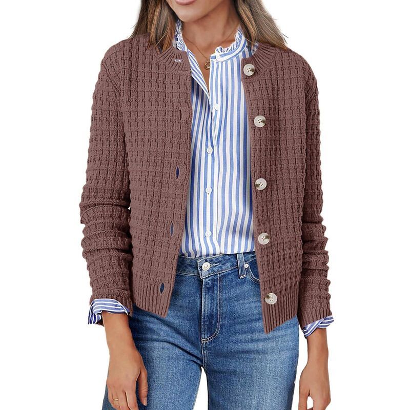 ジーグー レディース アウター ニット・セーター ボタンダウン カーディガン ダウン クロップド Zeagoo Womens Button Down Open Front Long Sleeve Kn