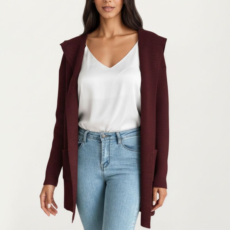 アンナカシ レディース アウター ニット・セーター カーディガン AnnaKaci Womens Long Sleeve Knit Cardigan with Open Front Design an
