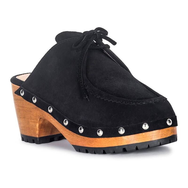 ラグアンドコー レディース シューズ サンダル スエード ヒール Rag Co Iroko Womensuede Heeled Clogs Black ブラック