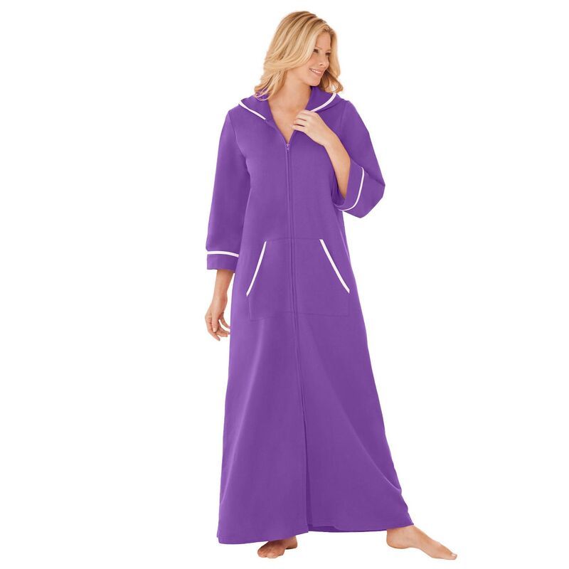 ドリームスアンドコー レディース アンダーウェア ナイトウェア プラスサイズ パイル Dreams Co Plusize Long French Terry Robe Plum Burst プラム