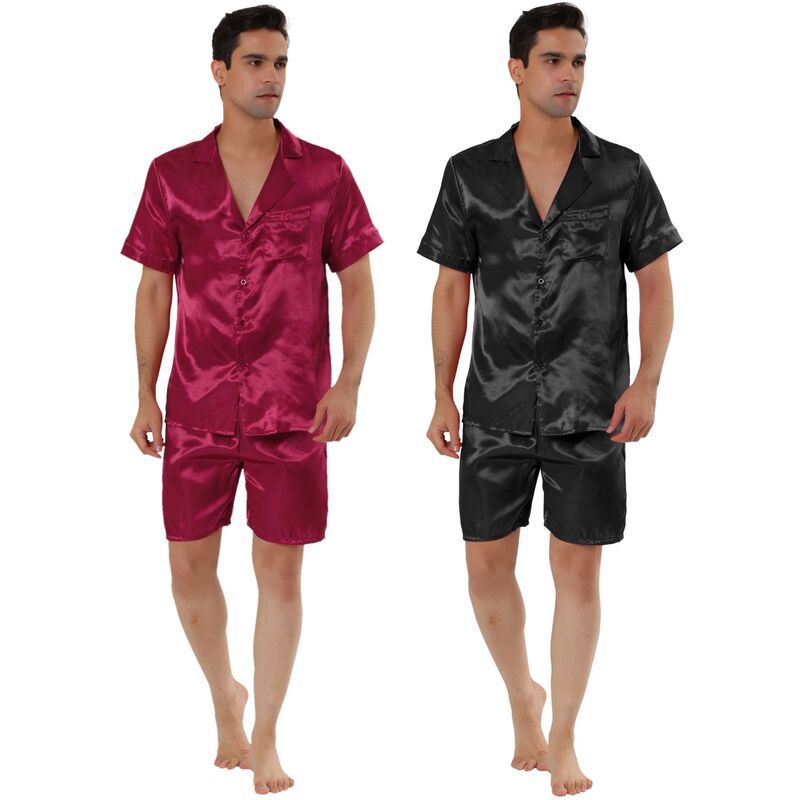 インスパイア シック レディース アンダーウェア ナイトウェア ショートパンツ サテン INSPIRE CHIC 2 Packs Mensummer Satin Pajama Setshort Sle