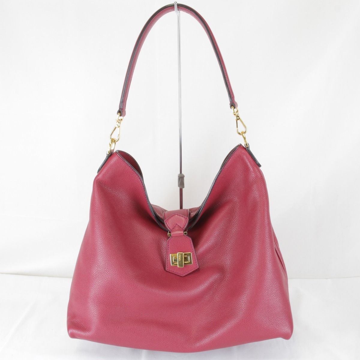 良品『USED』ENDI【フェンディ】 ピンク 袋有 ショルダーバッグ レザー レディース