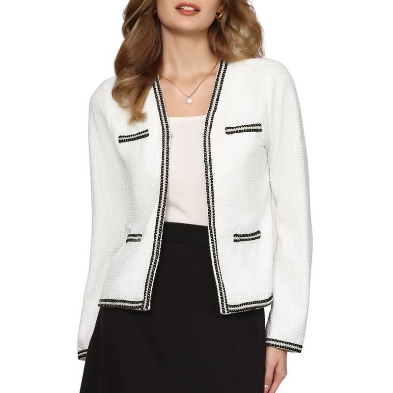 インスパイア シック レディース アウター ニット・セーター ツイード カーディガン ジャケット INSPIRE CHIC Womens Tweed Cardigan Long Sleeve Open