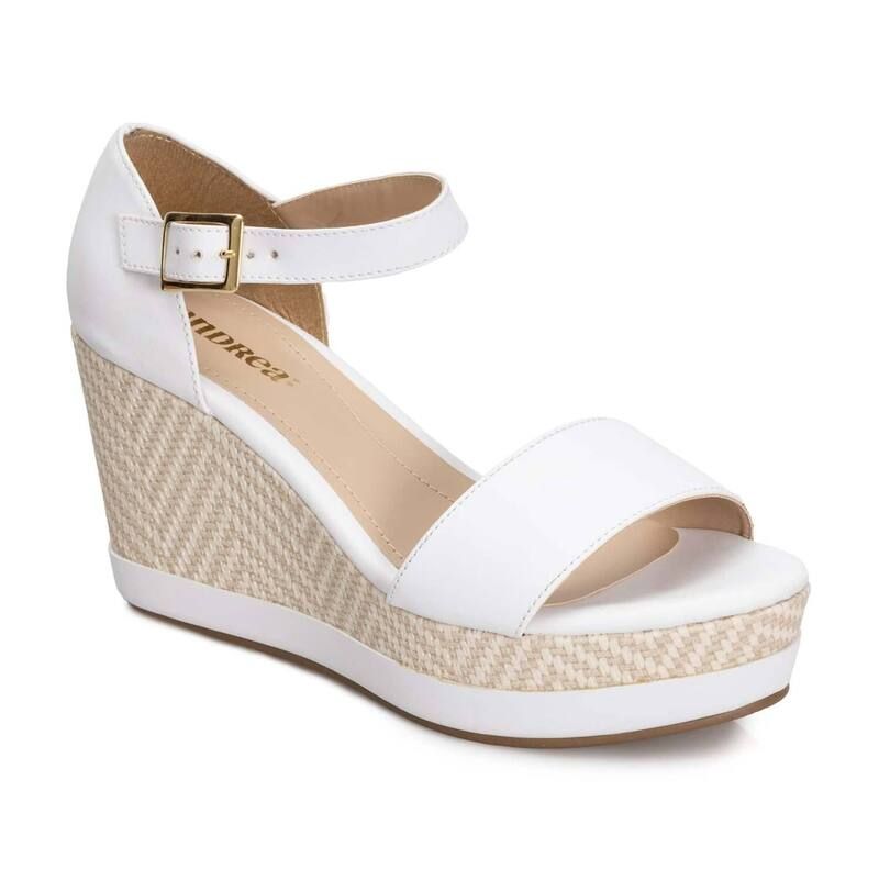 アンドレア レディース シューズ サンダル Andrea Womens Wedgespadrille Sandals 690293700860 White ホワイト