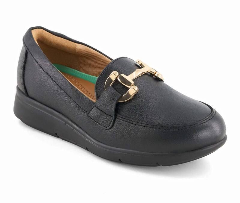 アンドレア レディース シューズ スリッポン・ローファー レザー Andrea Womens Exclusive comfort Leather Loafers 90570 Black ブラック