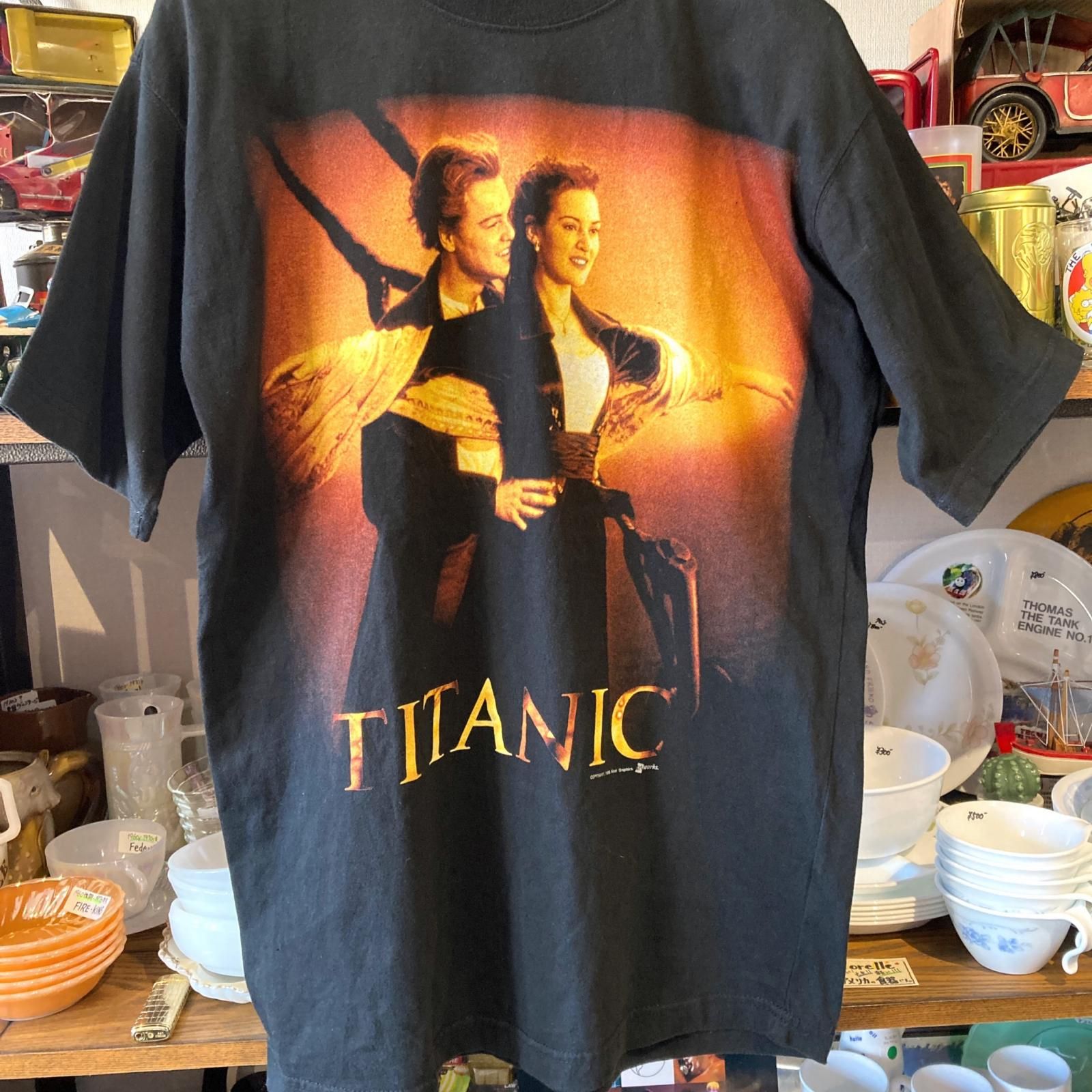 MP424) 90's MOVIE Tシャツ TITANIC Mサイズ コピーライト有 MICHAEL 古着 中古 現状品 / 90年代 ムービーT タイタニック 当時物 ビンテージ