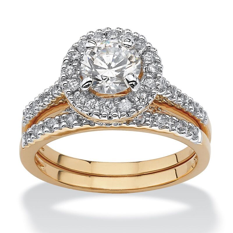 パームビーチジュエリー レディース アクセサリー リング PalmBeach Jewelry 179 TCW Cubic Zirconia 18k GoldPlated Wedding Band Se