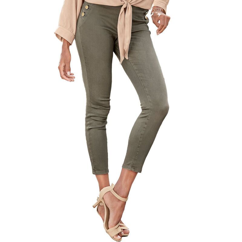 ラスカーナ レディース ボトムス カジュアルパンツ Lascana Womens High Waisted Pants Khaki カーキ