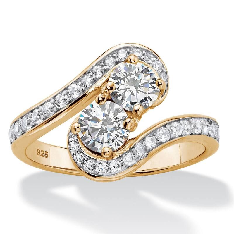 パームビーチジュエリー レディース アクセサリー リング PalmBeach Jewelry 139 TCW GoldPlated Sterling Silver Cubic Zirconia 2St