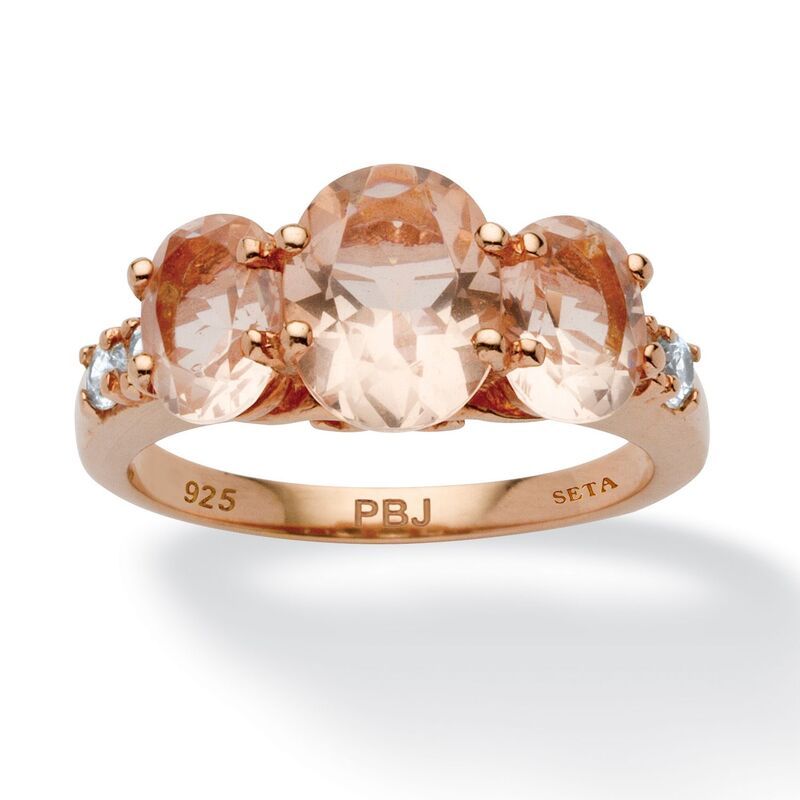 パームビーチジュエリー レディース アクセサリー リング PalmBeach Jewelry 282 TCW Simulated Pink Morganite CZ 18k Rose GoldPlat