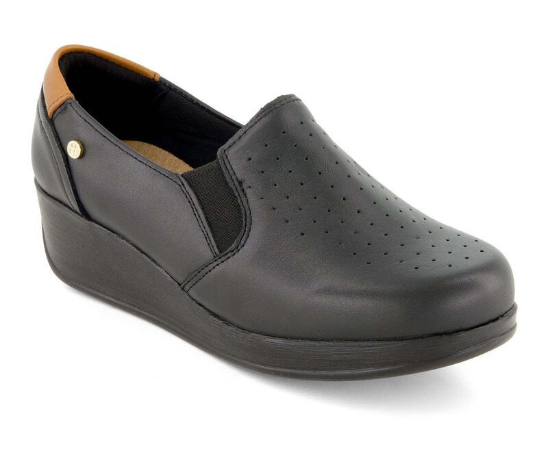 アンドレア レディース シューズ スリッポン・ローファー プラットフォーム レザー Andrea Womens Leather Platform Loafers 83409 Black ブラック