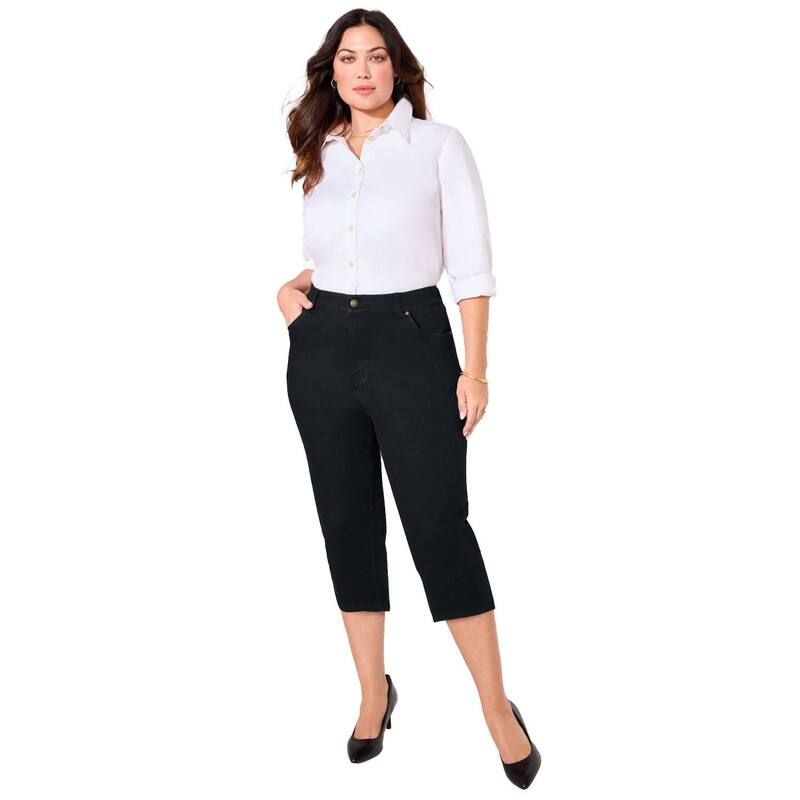 キャサリンズ レディース ボトムス カジュアルパンツ プラスサイズ プチ キャップ Catherines Womens Plusize Petite Right Fit Curvy Jean Capr