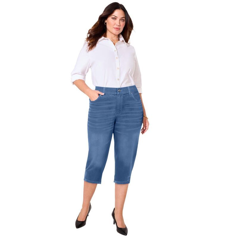 キャサリンズ レディース ボトムス カジュアルパンツ プラスサイズ Tシャツ キャップ Catherines Womens Plusize PullOn Sateen Capri Heritage W