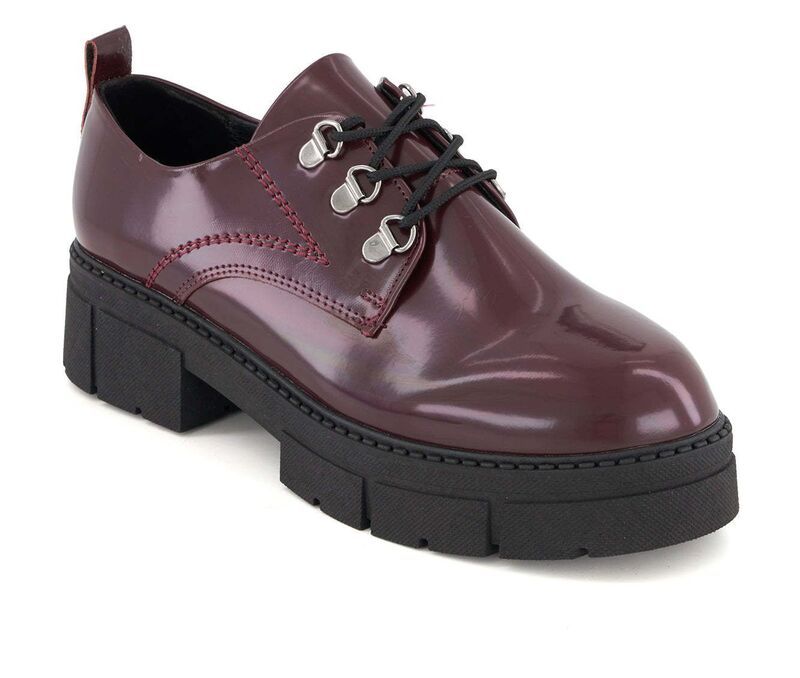 アンドレア レディース シューズ オックスフォード Andrea Womens Chunky Sole Patent Oxfords 90807 Purple パープル