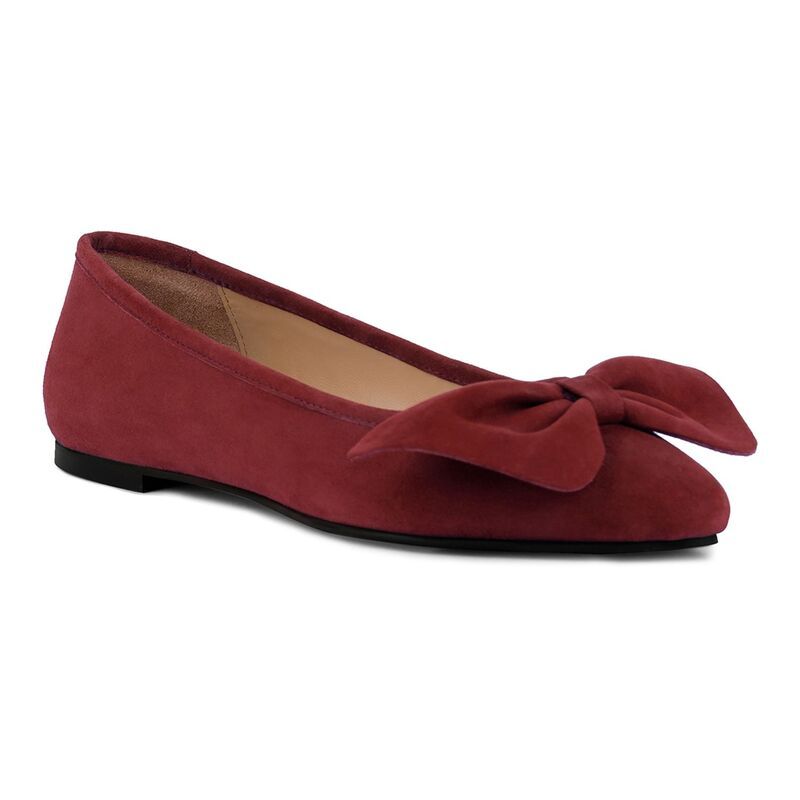ラグアンドコー レディース シューズ サンダル スエード Rag Co Chuckle Womensuede Ballet Flats Burgundy バーガンディ