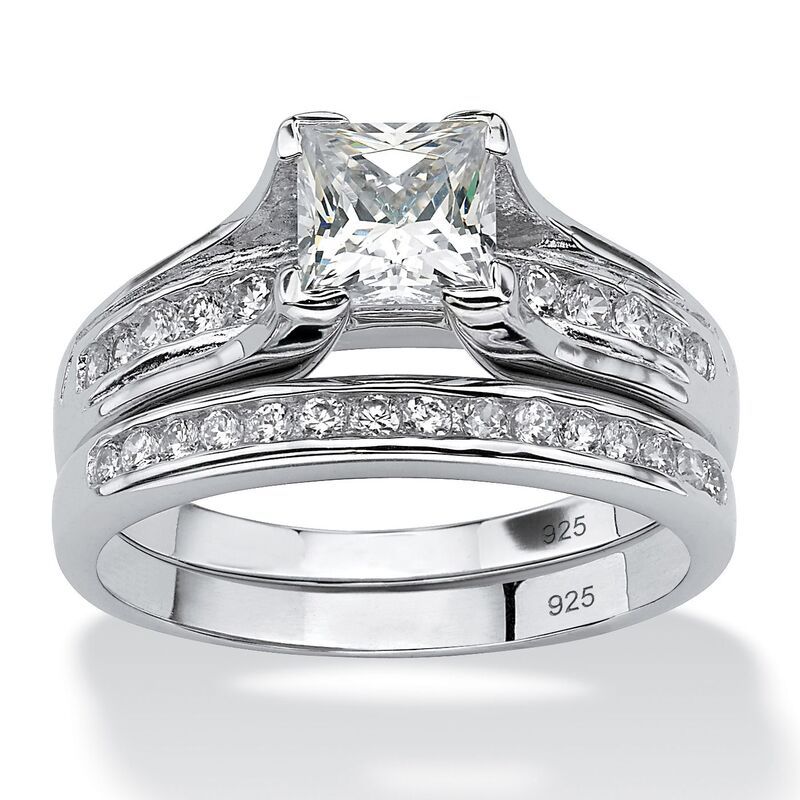パームビーチジュエリー レディース アクセサリー リング PalmBeach Jewelry 188 TCW PrincessCut CZ Platinumplated Sterling Silver