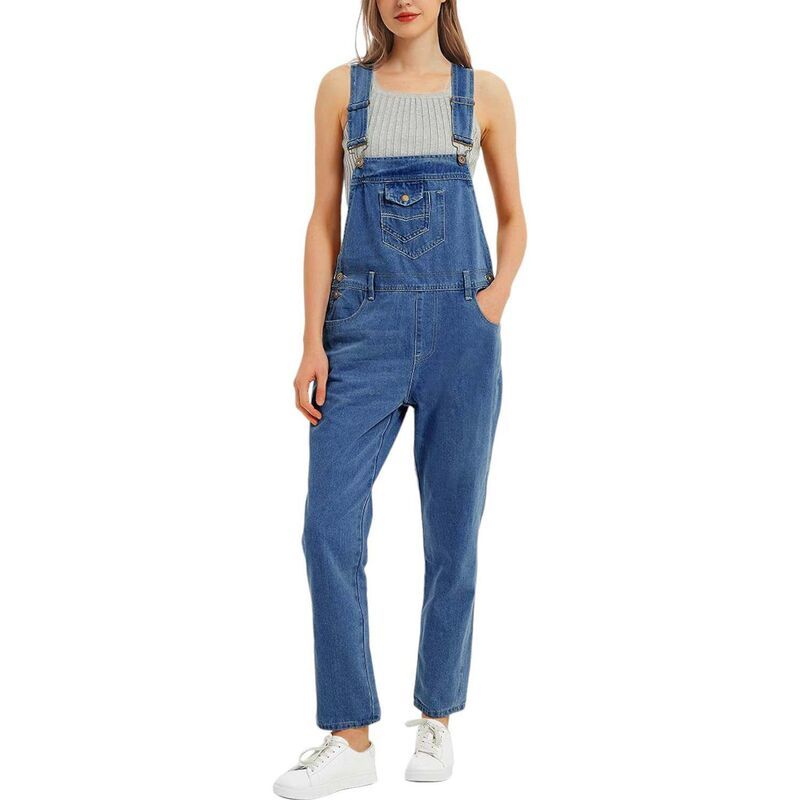 アンナカシ レディース ボトムス カジュアルパンツ ヴィンテージ オーバーオール AnnaKaci Womens Vintage Straightleg Overalls Medium Denim デ