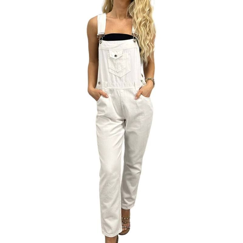 アンナカシ レディース ボトムス カジュアルパンツ ヴィンテージ オーバーオール AnnaKaci Womens Vintage Straightleg Overalls Off White オフホワ